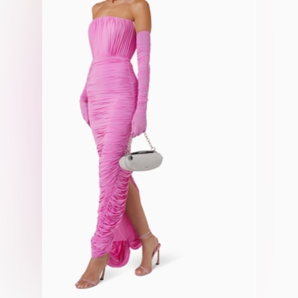 Alex Perry Padget Ruched Dress with Gloves AU8/US4
